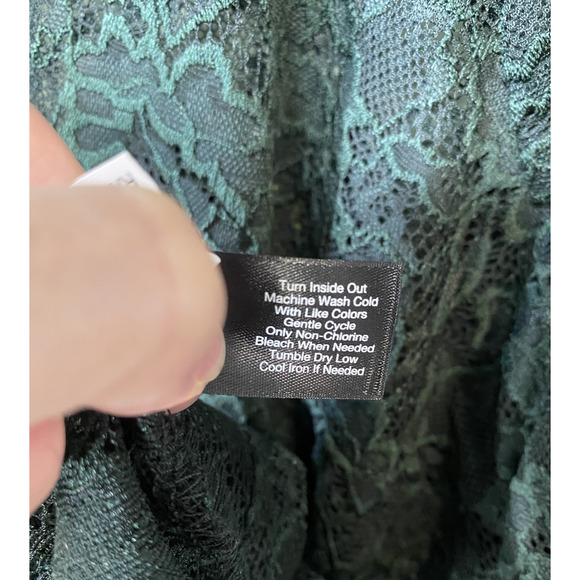 Lane Bryant Shirt Womens Size 18/20 NEW Hunter Green Mock Neck Lace Long Sleeve - Picture 7 of 12